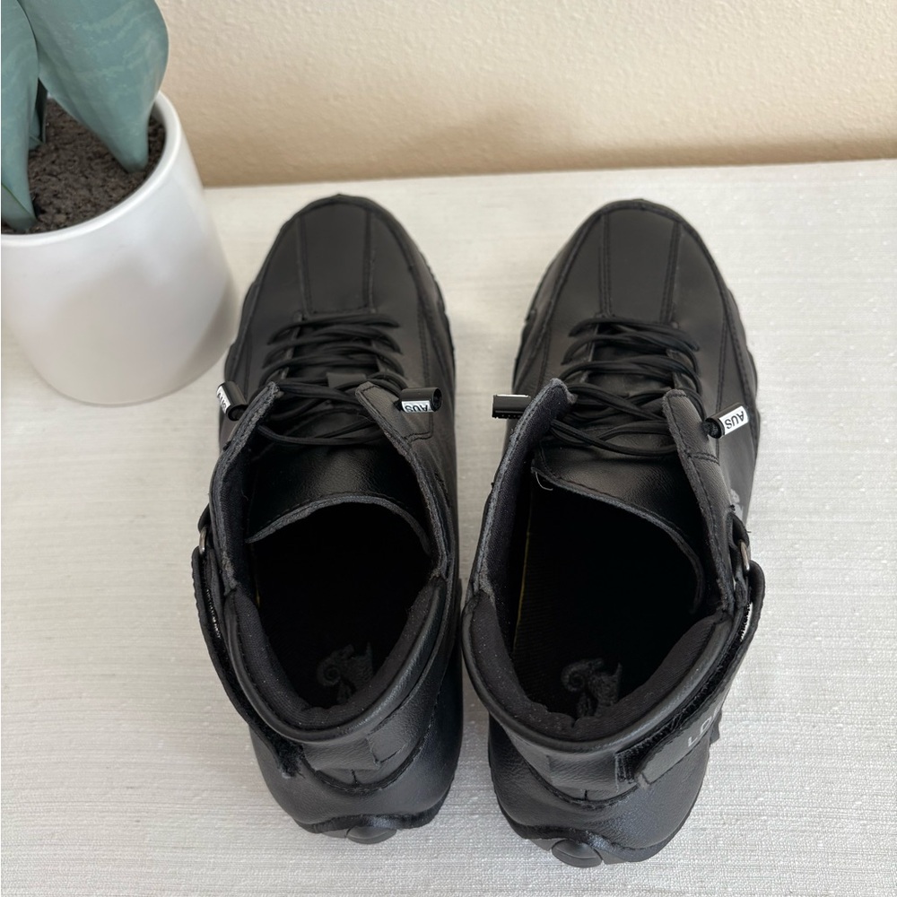 L.Deck Black Faux Leather High-Top Sneakers Men’s EU42 US9 - Picture 11 of 15